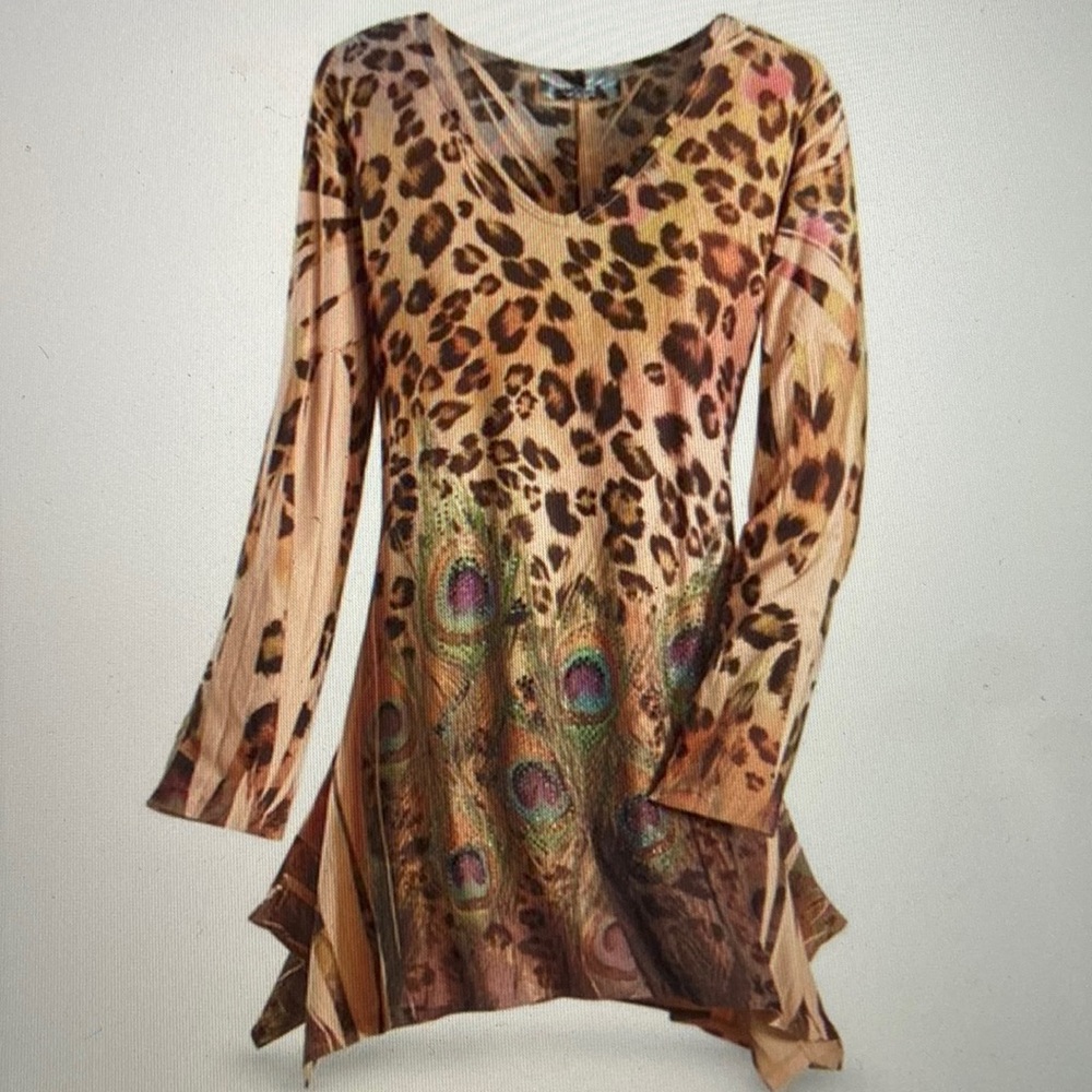 Leopard and Peacock Print Women's Top